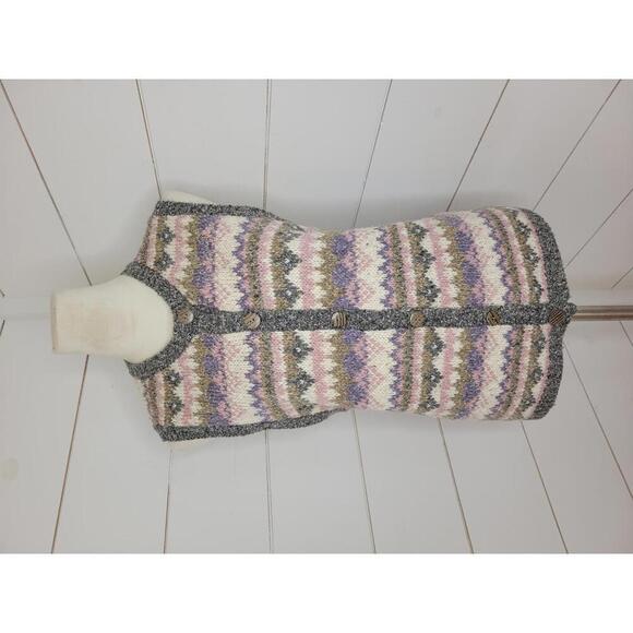 St John's Bay large multicolored button sweater vest - Picture 1 of 4